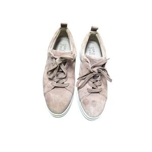 Naturalizer Yarina Women's Taupe Suede Sneakers Metallic Heel Accents Size 9
